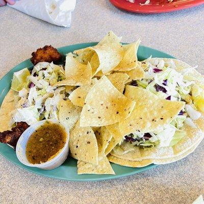 Baja fish taco and chicken tacos