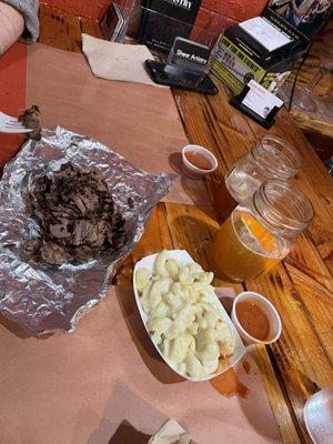 Brisket and mac and cheese