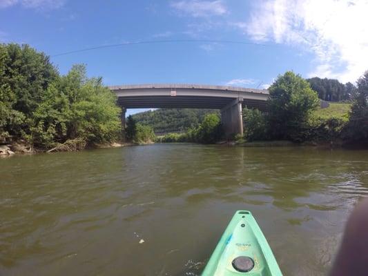 Approaching the bridge at the Buckley's Creek intersection. 1/2 mile front the Thompson Road exit/ramp.