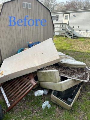 Old furniture and various junk "before" picture