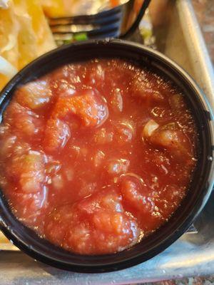 The salsa for the nachos