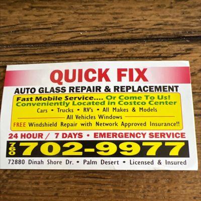 Quick Fix Auto Glass Repair & Replacement