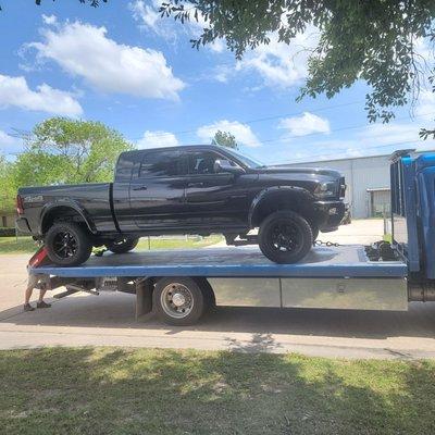 My truck being loaded with care