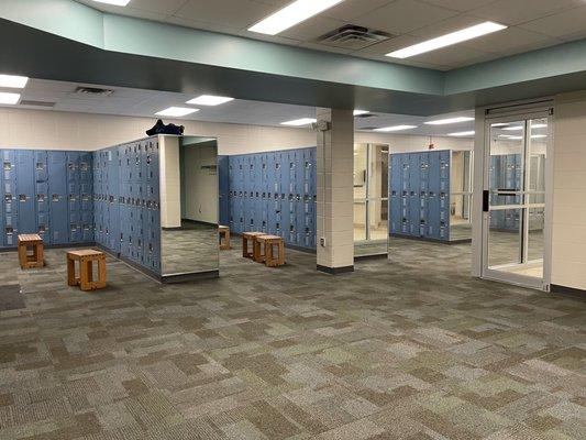 Spacious locker room. Bring-your-own-lock style.