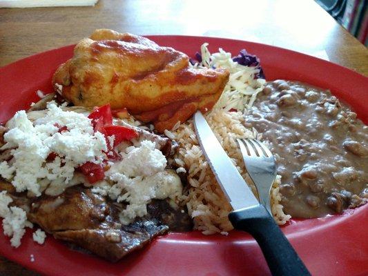 Mole Chicken Enchilada & Chile Relleno combo