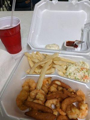 Fried shrimp plate $15