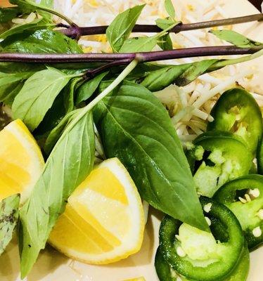 Fresh basil and lemon