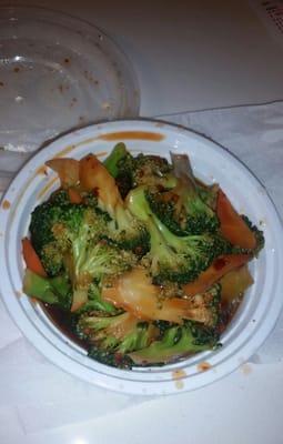 Broccoli with garlic sauce...cooked without oil