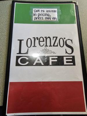 Menu cover