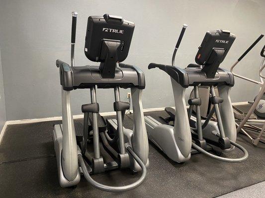 Couple ellipticals in one of the cardio rooms