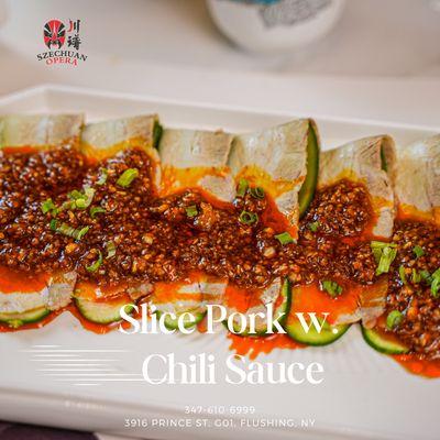 Experience the tantalizing symphony of flavors in our Garlic and Chili Pork Slices!