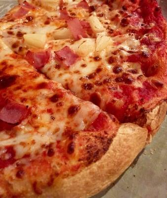 Good pizza. Ham and Pineapple