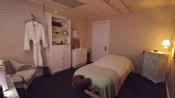 Our massage rooms offer a beautiful space for healing and relaxation.