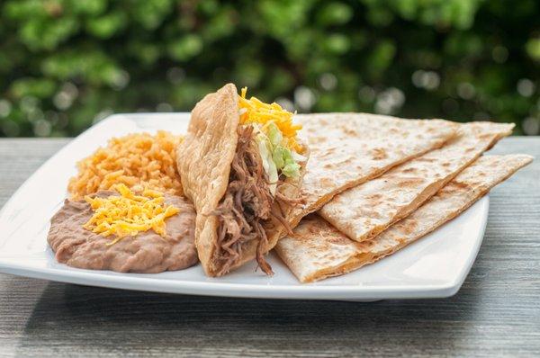 Beef Taco and Quesadilla Combo