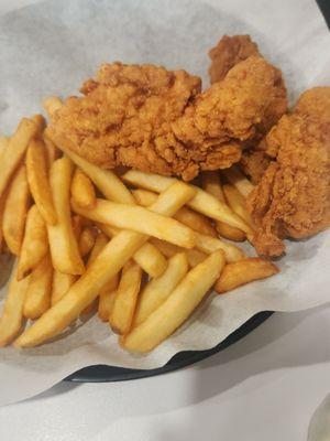 Combo #5 Chicken Tenders with french fries.