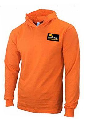 SUNA Apparel Men High Visibility Hoodie T-Shirt Work Long Sleeve Safety Orange