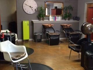 Hair washing stations watched over by Big Ben (our clock).