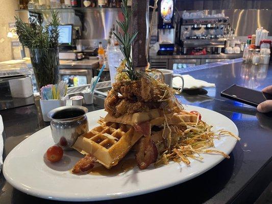 Fried chicken and waffles