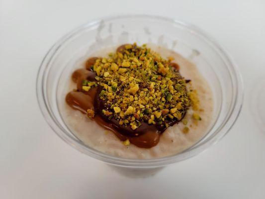 Part of their rotating desserts:  Rice pudding with Nutella, cookie batter spread and pistachios.