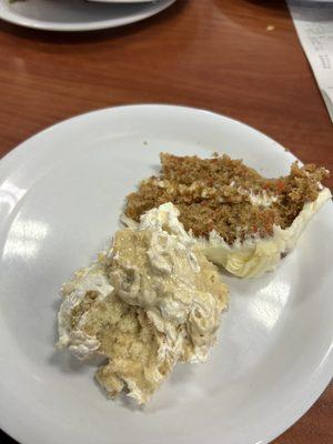 Banana pudding and Carrot cake