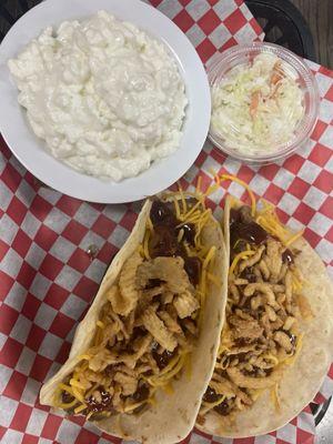 Brisket Tacos with cottage cheese