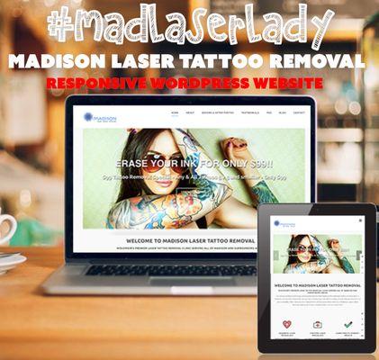 Responsive WordPress website developed for Madison Laser Tattoo Removal.