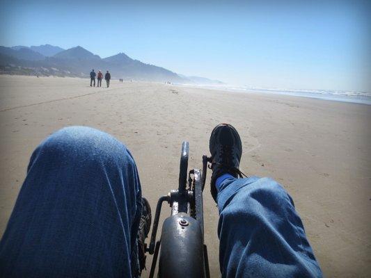 It was like riding a post-apocalyptic vehicle from Mad Max up the beach...