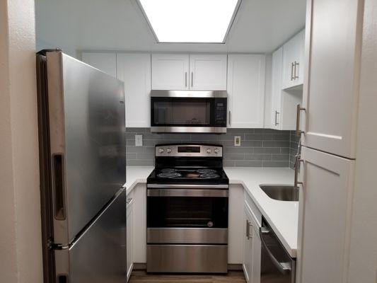 Stainless steel appliances available in select apartments.