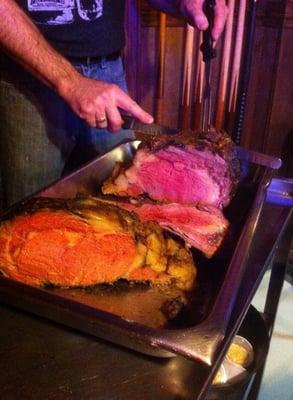 We Serve The Best Damn Prime Rib in town..!! We do this on Wed. nights starting @ 5pm, $$ by the oz. w/ Baked Tater, Salad, Vegi