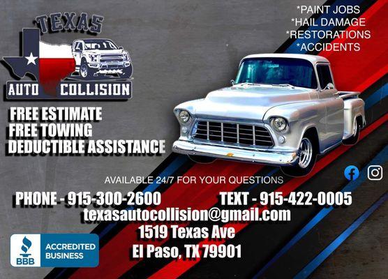 Here at Texas Auto Collision we specialize in large collisions! But also no job is too small for us to handle. 
Have a claim you don't wan