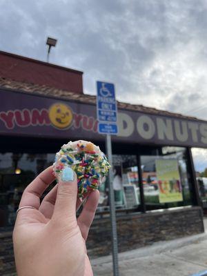 mini rainbow donut