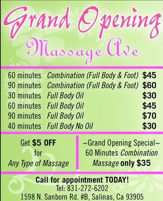 Grand opening special!!!