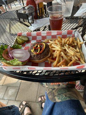 Burger and excellent fries