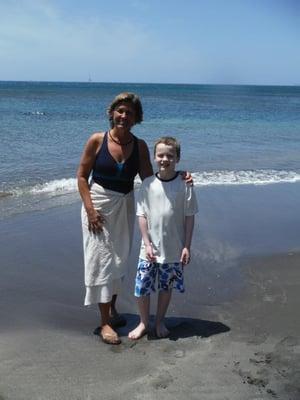 Suzzy Robinson with our son on his Make a Wish trip....on his 11th Birthday.  What a Birthday gift to be snorkeling in Maui.