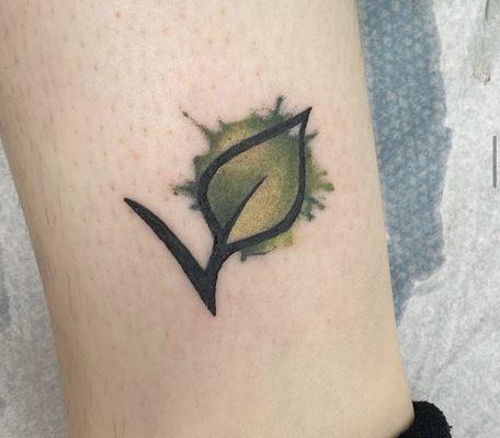 Tattoo #12- Vegan symbol for me (7.26.23)