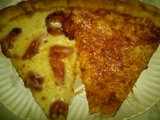 Bbq chicken pizza and plain