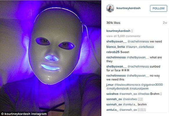 Kourtney Kardashian did a opera Led light facial mask too ! look her Instagram : ) !