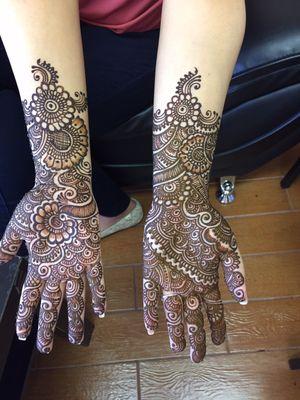 Engagement Mehendi Design by Rachna