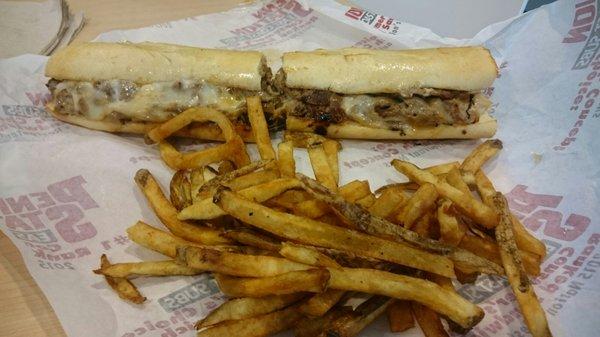 Founder's cheesesteak and fries