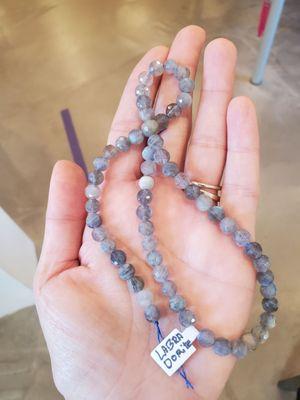 Larger Labradorite gemstone strand.  The blue flash in the stones were so beautiful in person.