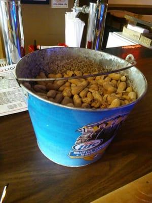 Free peanuts at bar.