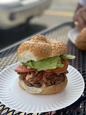 Peabody fried chicken BLT sandwich