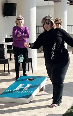 Rooftop cornhole!