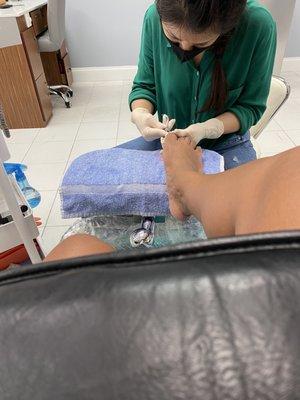 Nail salon pedicure