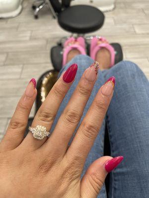 Full set of nails and pedicure