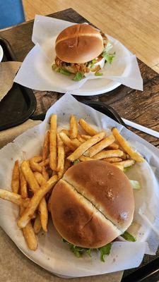 Greek burger and chicken burger