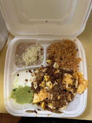 to go order of huevos con chorizo