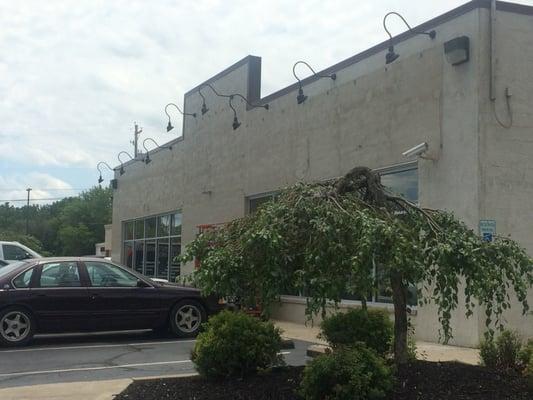 Building exterior is getting repainted and a new set of awnings.