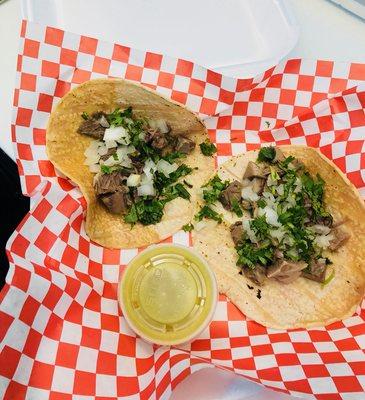 "Do you want to satisfy your craving of real street tacos ? Then come by and enjoy our soft and tasty Lengua (beef tongue) tacos!"