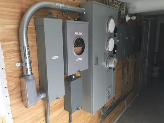 200 Amps service upgrade with 4 meters, install in Boston-Ma.